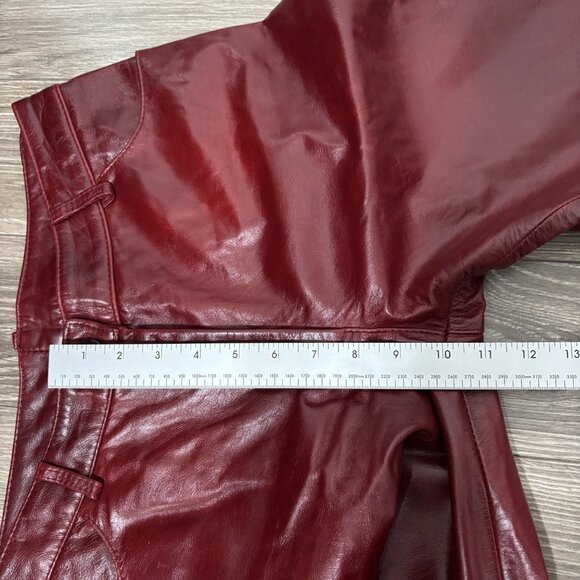 VTG Recto Verso Red 100% Leather Pants Womens 10 Y2K Biker Rock Glam Retro Party - Picture 5 of 16
